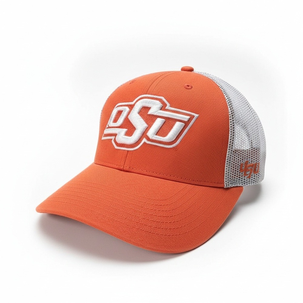Oklahoma State Cowboys‎ '47 Brand Trucker Hat Orange White Mesh Snapback OSU Cap